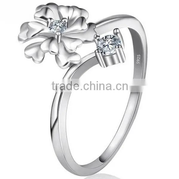 Fashion Jewelry Freshness Style Beautiful Flower Design 925 Sterling Silver Rings photo-2