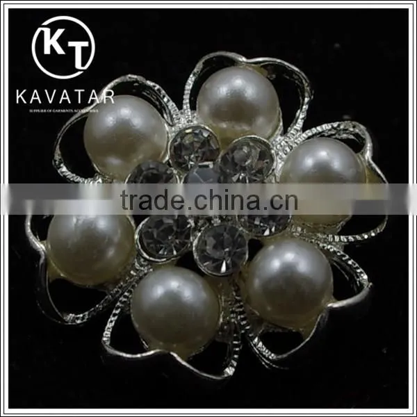 Good Quality NK017 Metal Flower Lead Free Metal Shank Rhinestone Buttons photo-2