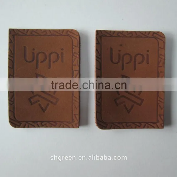 100% True Leather Label,sewing on Leather Patch photo-3