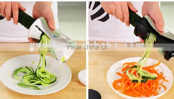 2016 Easy Use Manual Grip Veggie Spaghetti Maker , Custom Logo Vegetable Spiral Slicer , Update Improved Spiralizer Dishwasher photo-2