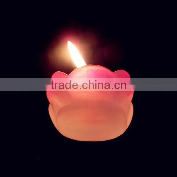 Unique Shaped Pink Colored Flower Shaped Candlestick Glass Container/candle Holder photo-3