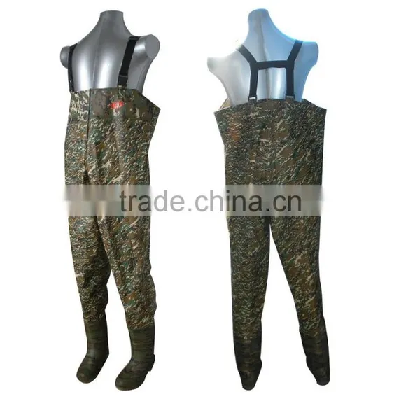 custom made camo water proof pvc wader suitable for river works as cheap pvc chest high workwear
