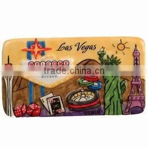 Las Vegas Magnet Hand Painted Puff Yellow photo-2
