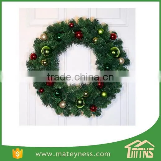 Moss Ball Mixed Pine Artificial Christmas Wreath Decorative photo-4