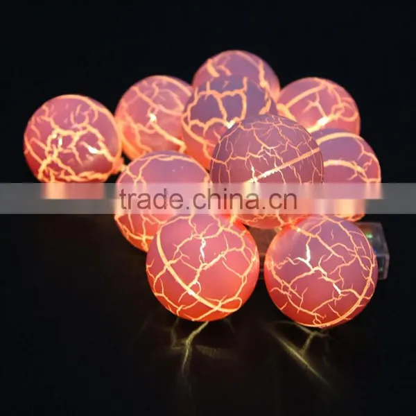 Home Decoration Paint Crack Shape Ball 10 Leds Battery Operated Led String Light photo-3