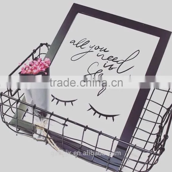 Black Metal Wire Storage Basket With Open Design photo-3