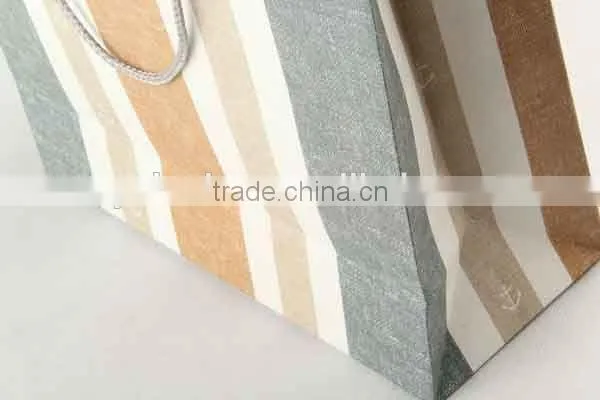 Printed Foldable Gift Bag With Stripe Patterns/ Shopping Paper Bag photo-4