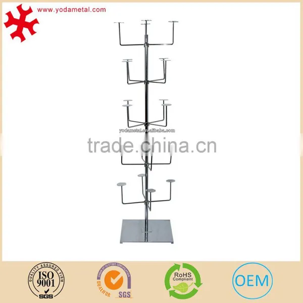 Floor Standing Chrome Metal Slatwall Cap Hat Display Hook photo-2