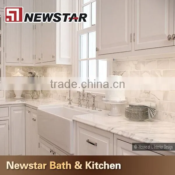 Engineered Stone Quartz Calacatta White Stone Countertop for Kitchen and Bathroom photo-4