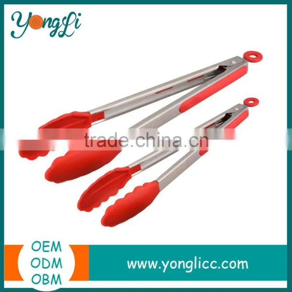 Eco Friendly Colorful Stainless Steel Food Tongs Silicone Kitchen Utensils photo-2