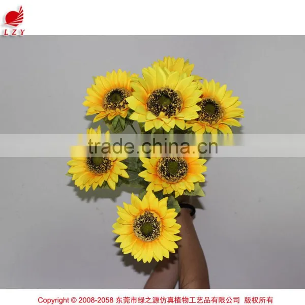 China Manufacturer Floral Foam Autumn Yellow Sunflower Artificial Flower photo-2