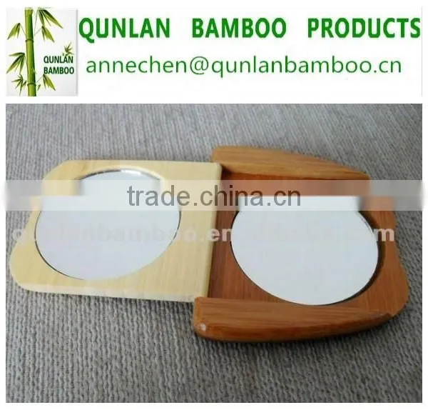 Hot Selling Reusable Bamboo Cosmetic Mirror photo-3
