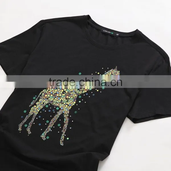 Custom Factory Black Printing Plain Men Cotton t Shirt photo-3