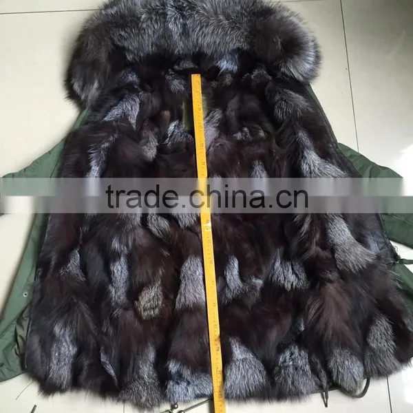 CX-G-P-04 2016 Women's Fashion Clothes Fox Fur Lined Winter Parka With Fur Hood photo-6