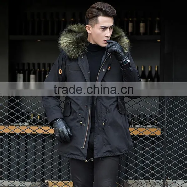 CX-G-P-13 Hot Sale Wholesale Winter Coat Real Raccoon Fur Lining Fur Parka photo-3