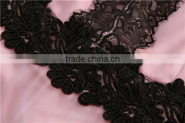 2015 Latest Half Sleeve Lace Patch Silk Light Simple Chiffon Maxi Dress photo-3