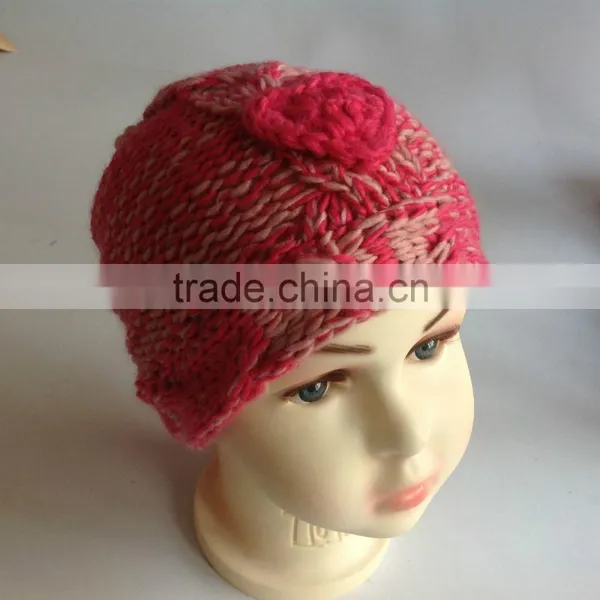 Computer Machine and Hand Made Red Lovely Girl's Fashion Cute Children Knitted Hats Factory photo-6