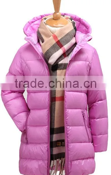 Custom Made Children Casual Long Duck Down Jacket/design Kids Girls Lightweight Feather Filled Down Wear photo-4