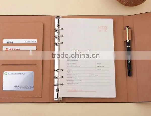 25K Faux Leather Cover Planner Custom Loose Leaf Binding Organizer Agenda PU Leather Notebook photo-6