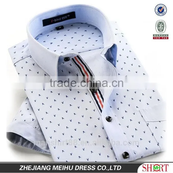 Latest Fashion Print Dobby Short Sleeve Man Casual Shirt photo-2