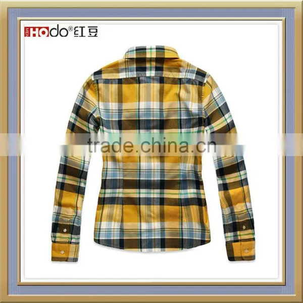 WOMEN'S YELLOW PLAIDS SHIRT FANCY DESIGN LADY'S BLOUSE SIZE S-2XL photo-2
