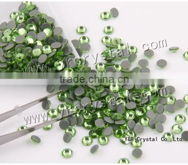 2058HF 1440pcs SS10 Peridot Glue Base Flatback Strass Crystal Hot Fix Iron on Rhinestones photo-3