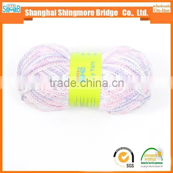 Online Shopping Knitted Yarn China Supplier Cheapest Price Wholesale Dyed Spun Polyester Ripple Yarn Hand Knitting Scarf Yarn photo-3