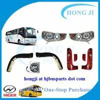 Higer Bus Parts KLQ6129 Headlight, Tail Light, Side Mirror