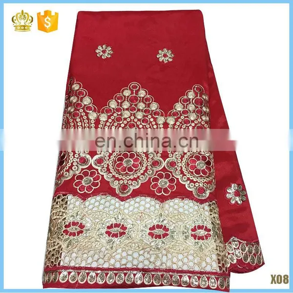 2014 African Wear Beaded Raw Silk George Raw Silk Fabric for Sale No.LG41200489 photo-3