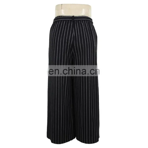 ODM Factory Mature Lady Formal Loose Fit Stripe Trouser photo-2