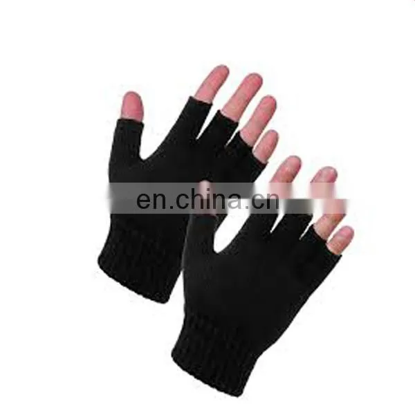 Winter Fashion Acrylic Knit Fingerless Gloves photo-3