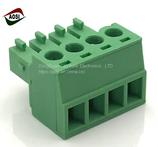 Screw 3.81mm 5.0mm 5.08mm Pitch PCB Terminal Block Connector Angle Pin Green Color Pluggable Type