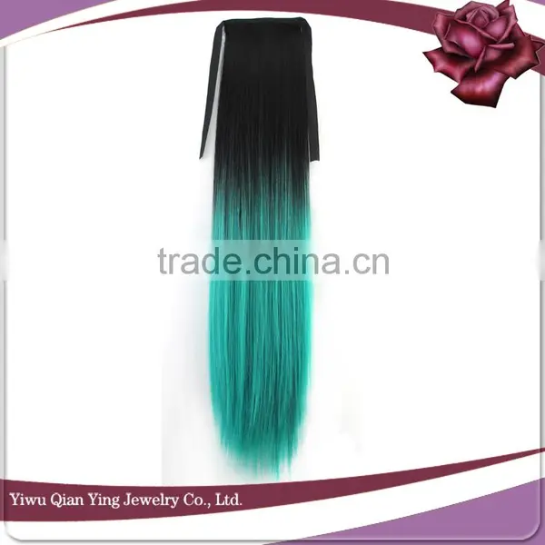 Cheap Synthetic Two Tone Pink and Black Hair Band Ponytails Quality Choice photo-6