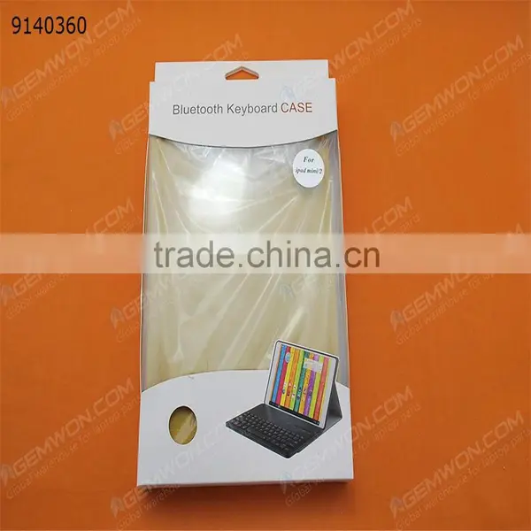 Bluetooth Keyboard for IPad Mini,golden Plastic Keyboard+ High Quality PU Removable Plastic Keyboard With Synthetic Leather photo-5
