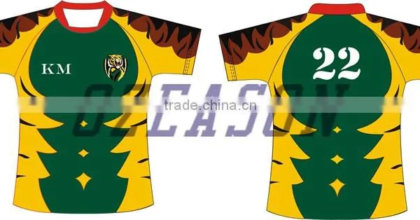 High Quality OEM Design Pattern Striped Rugby Jersey for Tournament Training photo-6