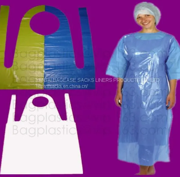 CPE Gown, Medical Disposable Aprons for Doctor, LDPE Coated Biohazard Apron,Surgical Apron, Logo Printed Disposable Medical Plasti photo-3
