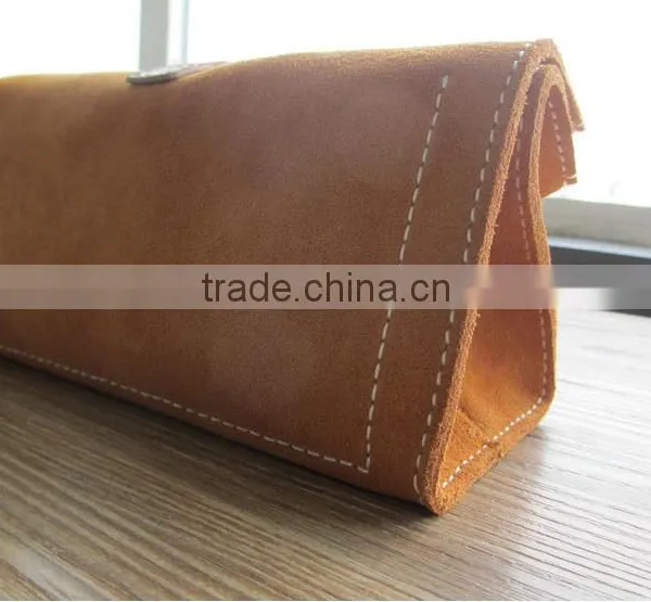 Handmade Cow Leather Cosmetic Organizer Bag Large Capacity Clutch Pen Bag for Travel photo-4