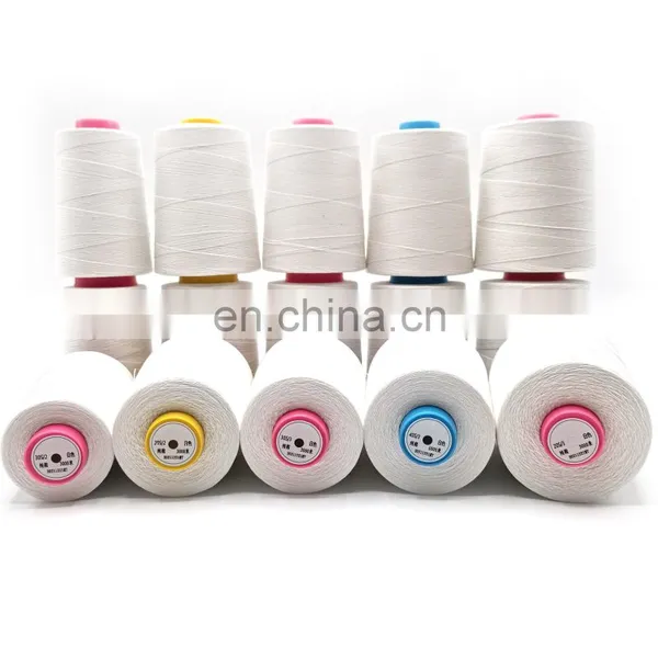 White Color Thick Raw Cotton Thread Trade 203 20s/3 Glazed Cotton Pearl Threads photo-5