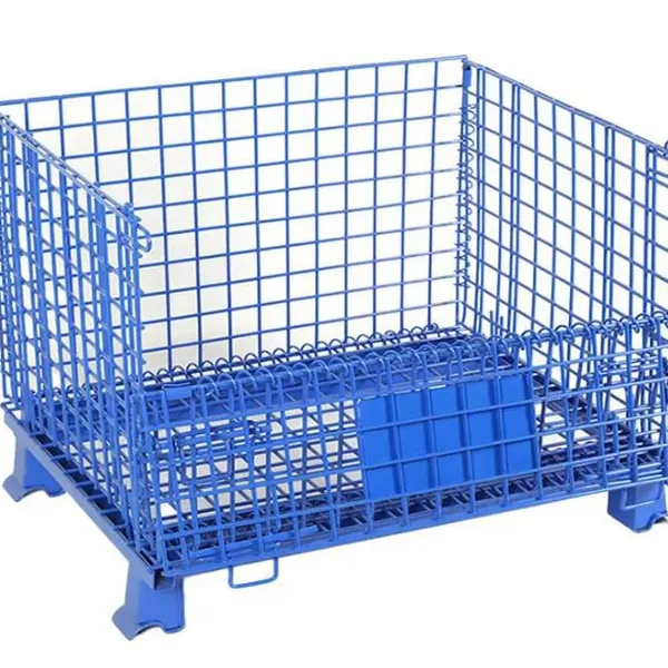 Heavy-Duty Mesh Storage Bins with Foldable Wire Bins Ideal for Varied Storage