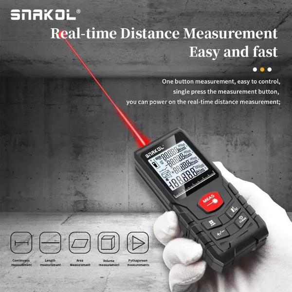 Snakol Laser Tape Measure 50M/70M/100M/120M Laser Distance Meter With IP54 Dustproof photo-3