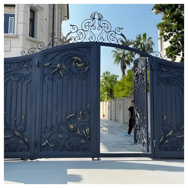 China Sliding Gate Wrought Iron Gates Aluminum Gate Design For Home photo-3