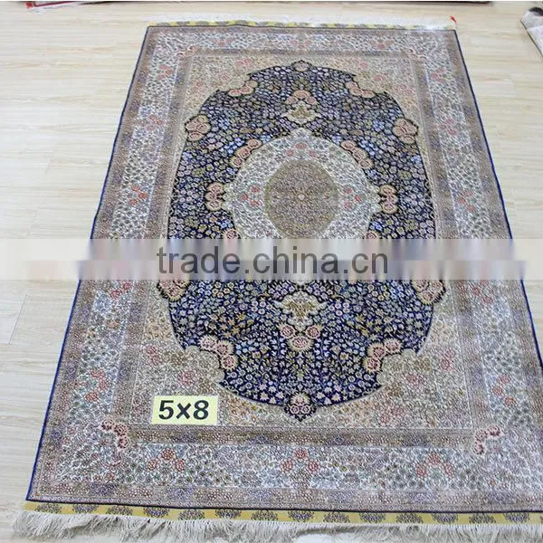 Oriental Turkish Double Knots Hand Made Silk Needle Punched Carpet
