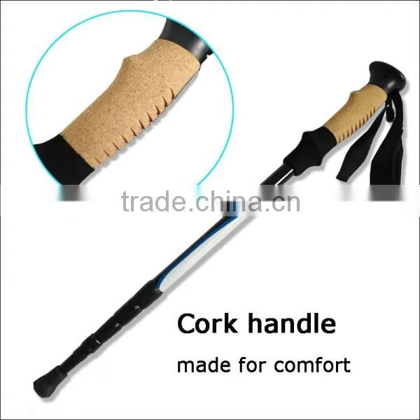 4 Sections Inner Lock With Anti-shock Carbon Fiber Hiking Stick photo-3