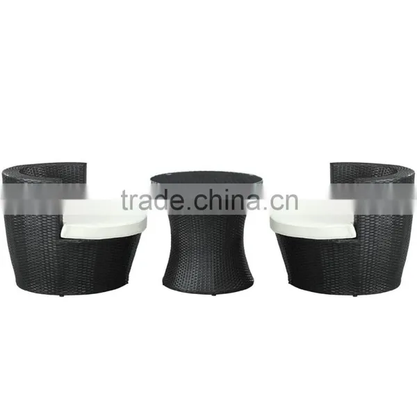 Outdoor Living Modern Garden Constitute Coffee Rattan Table Chair Set photo-2