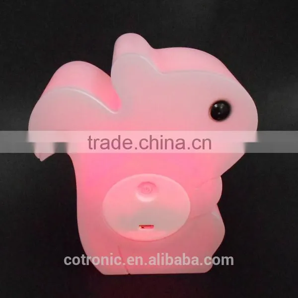 Squirrel Shape Room Thermometer Temperature Displayer LED Color Changing Night Light Lamp for Babies Kids Children photo-2