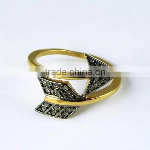 Classy Arrow Design !! Diamond 925 Sterling Silver Ring, Handmade Silver Jewellery, Silver Jewellery India photo-3
