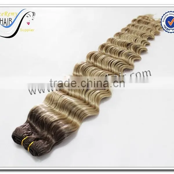 Wholesale Grade 7a Deep Wave Omnre Color Hair Weave 100% Virgin Brazilian Human Hair photo-3