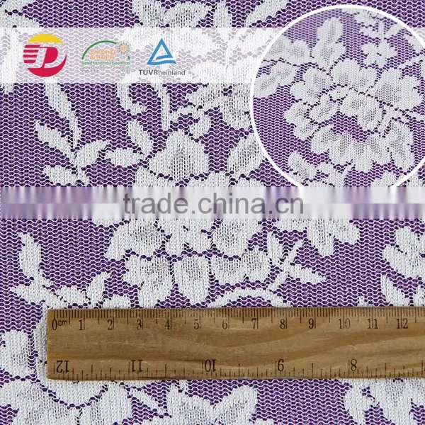 Wholesale Beautiful 100 Poly Flower Lace Embroidered Fabric White Lace Knee Length Dress photo-6