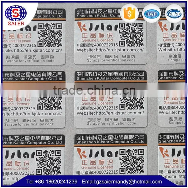 Anti-counterfeiting Scratch off Label Sticker-- Manufacture