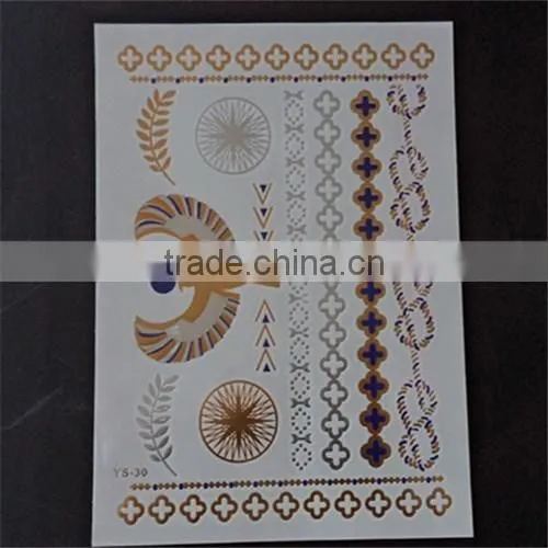 Jewelry Tattoo Flash Tattoos Newest Temporary Gold Silver Tattoos 15*20CM photo-2